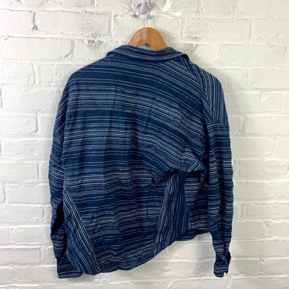 Prana Women's Front Button Dyri Shirt Long Sleeve Blue White Size Small - Picture 5 of 8